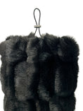 Load image into Gallery viewer, NEW! warmth flipfit metallic black reversible zip up puffer fabric & faux fur leg warmers