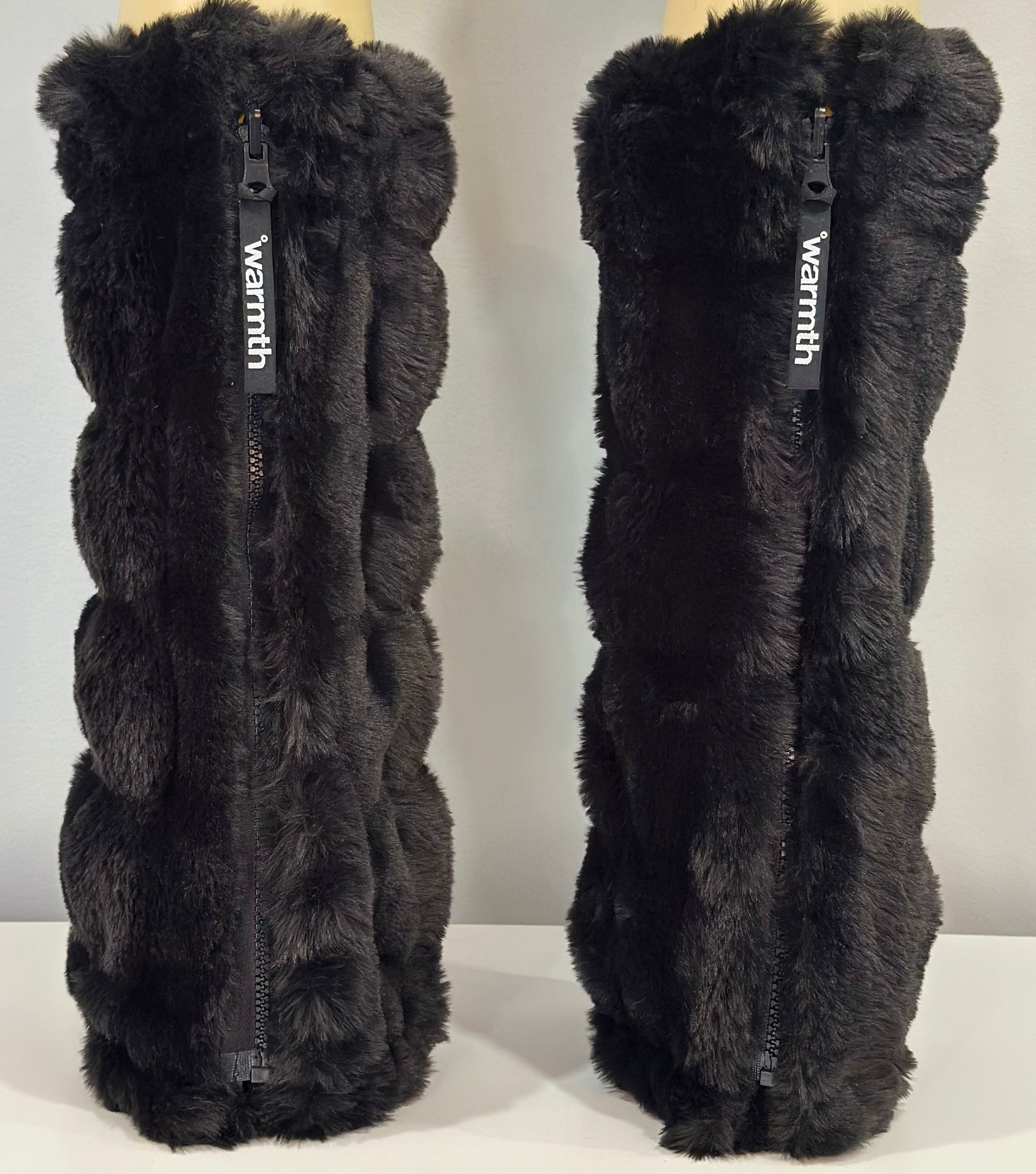 NEW! warmth bootluxe black faux fur boot cut leg warmers