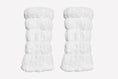 Load image into Gallery viewer, warmth sport flipfit white reversible zip up puffer fabric & faux fur leg warmers