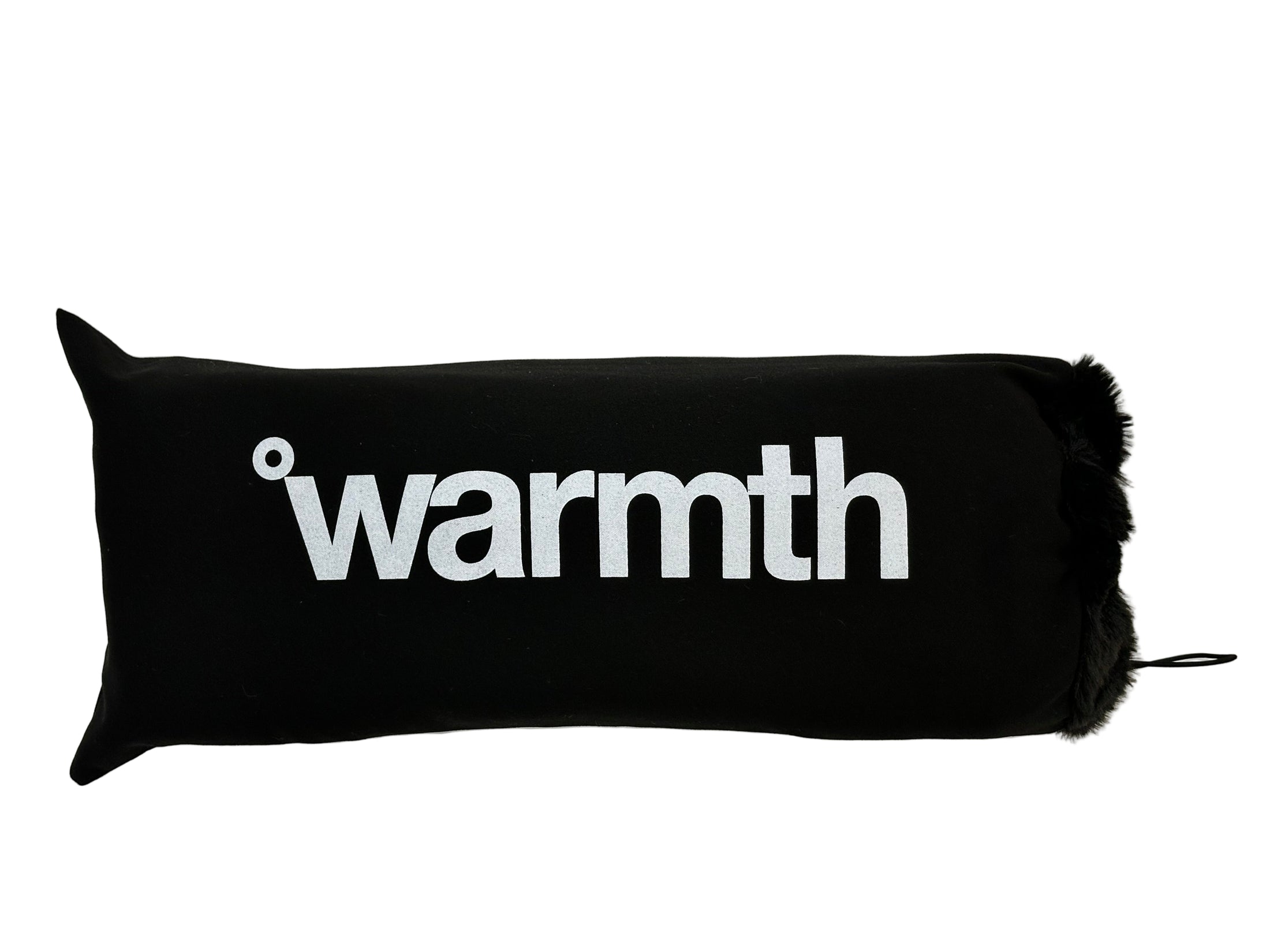 warmth flip fit black reversible zip up puffer fabric & faux fur leg warmers