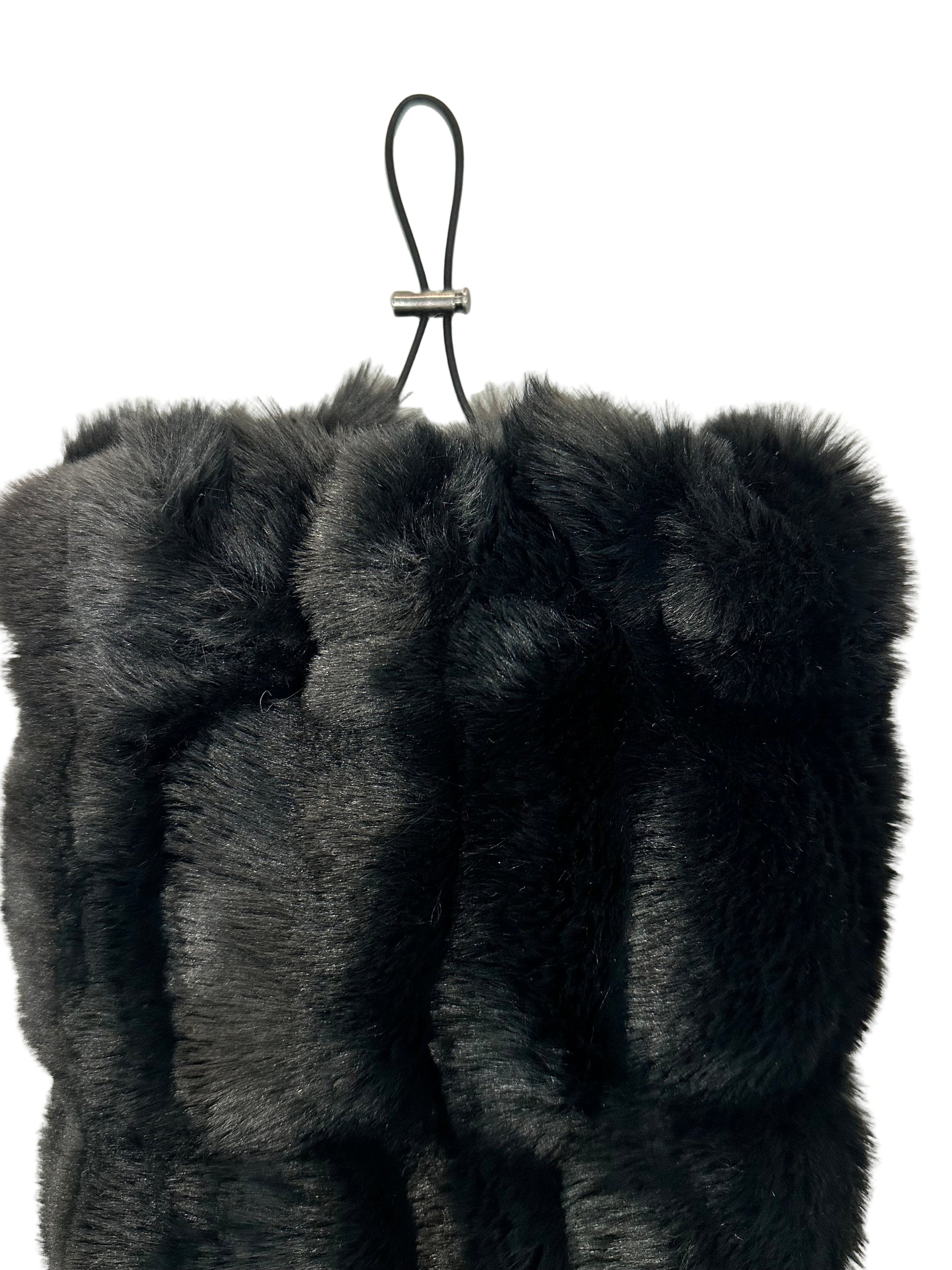 warmth bootluxe black faux fur boot cut leg warmers