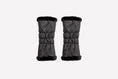 Load image into Gallery viewer, black reversible faux fur leg warmers
