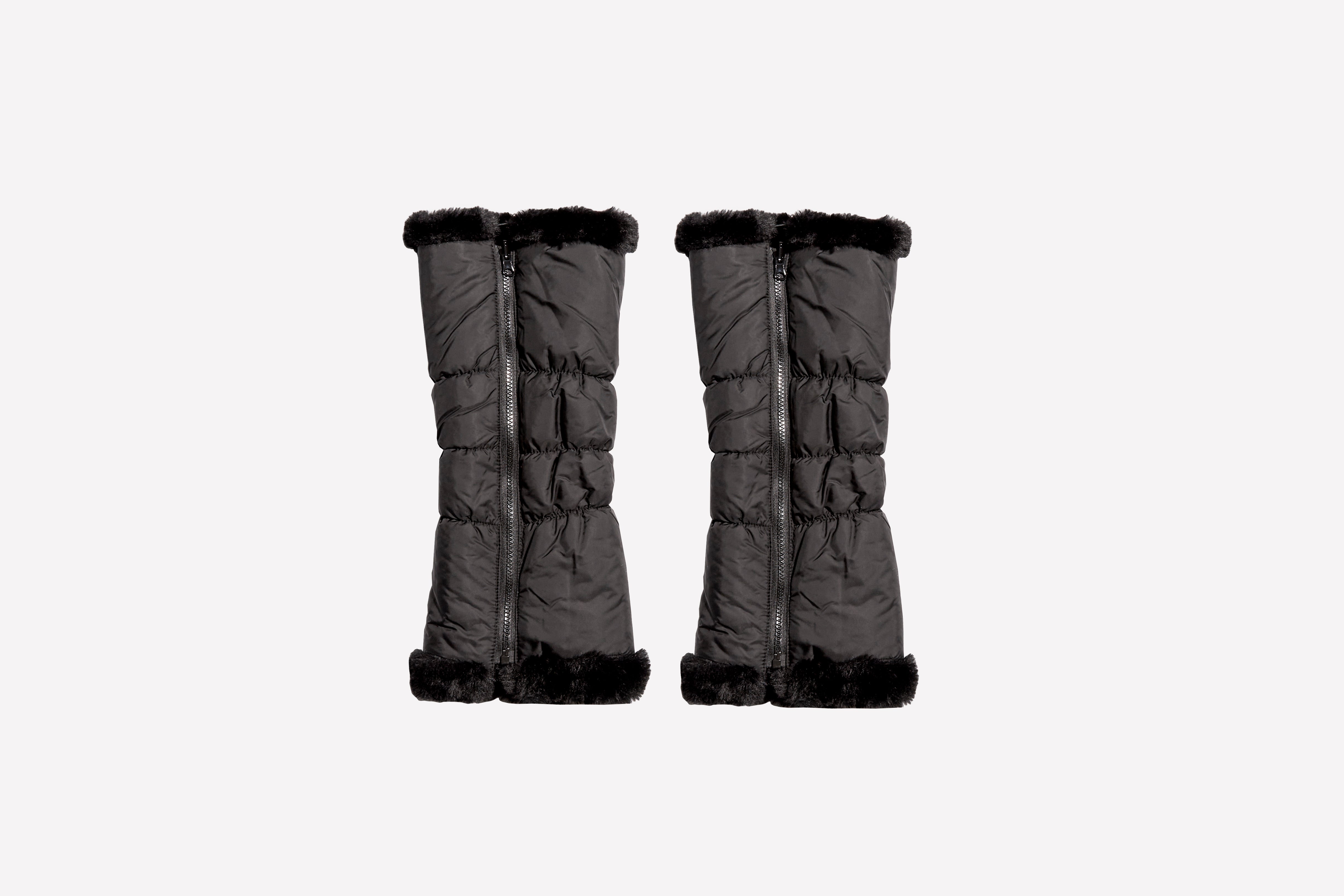 Fluffy Arm Warmer　ブラック sy soul young Women's Faux Fur Wrist Cuffs Winter Fox Furry