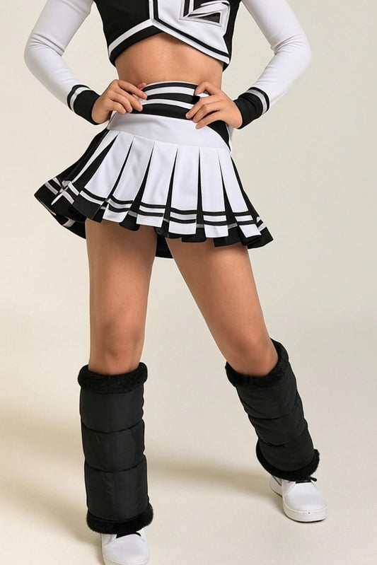 warmth sport flipfit original matte black reversible zip up puffer fabric & faux fur leg warmers