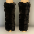 Load image into Gallery viewer, warmth bootluxe black faux fur boot cut leg warmers
