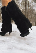 Load image into Gallery viewer, NEW! warmth bootluxe black faux fur boot cut leg warmers
