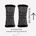 Load image into Gallery viewer, warmth flip fit black reversible zip up puffer fabric & faux fur leg warmers
