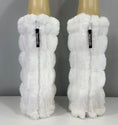 Load image into Gallery viewer, warmth bootluxe white faux fur boot cut leg warmers

