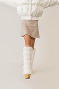 Load image into Gallery viewer, warmth bootluxe white faux fur boot cut leg warmers
