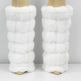 Load image into Gallery viewer, warmth bootluxe white faux fur boot cut leg warmers

